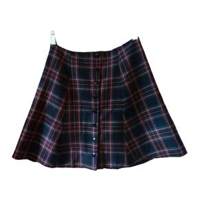 Vintage 1990's Joule Energy Girl's Youth Plaid Button Front Mini Skirt